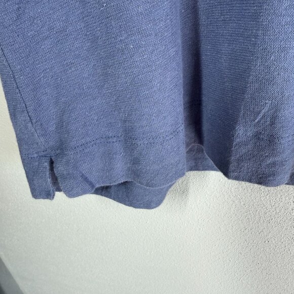 J.Jill Pure Jill Hemp Button Front Knit Top XL Blue V-Neck Lightweight Relaxed - Picture 10 of 13